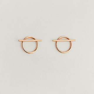すぐ届く★Hermes 希少x上品なエシャペ ピンクゴールドピアス MM ピアス-《エシャペ》-mm--